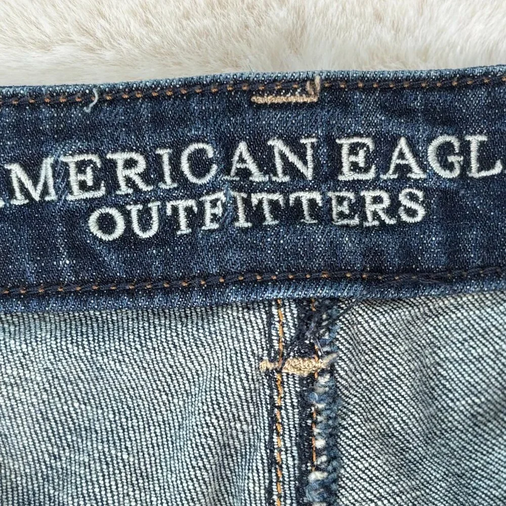 American Eagle Outfitters Women's Hi-Rise Skinny Stretch Dark Denim Jeans - Picture 9 of 15